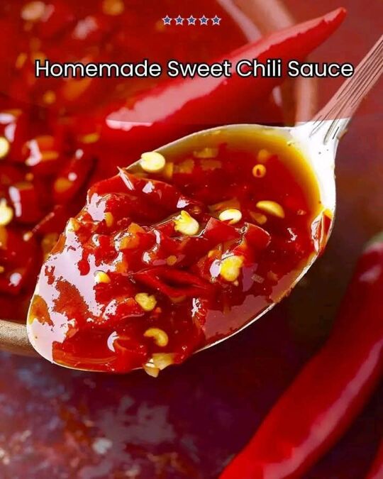 Homemade Sweet Chili Sauce

 Ingredients:
1/2 cup rice vinegar (or white vinegar)

1/2 cup sugar

1/4 cup water

1 tbsp soy sauce

1 tbsp sambal oelek or chili garlic sauce (adjust to taste)

2 garlic cloves, minced

1 tsp grated ginger (optional, for extra zing)

1 tbsp cornstarch + 2 tbsp water (for thickening)


 Instructions:
Combine everything (except cornstarch slurry):
In a small saucepan, stir together vinegar, sugar, water, soy sauce, chili sauce, garlic, and ginger. Bring to a simmer over medium heat.

Simmer:
Let it simmer for 4–5 minutes, stirring occasionally, until the sugar dissolves and the flavors blend.

Thicken:
Stir the cornstarch and water together to make a slurry. Slowly whisk it into the sauce. Simmer 1–2 more minutes until the sauce thickens.

Cool & store:
Let cool, then pour into a jar or bottle. Store in the fridge for up to 2 weeks!


 Tips:
Want it milder? Use less chili sauce or add more sugar.

Want it spicier? Add crushed red pepper or more sambal.

This also makes a great glaze for shrimp or tofu!"  https://www.facebook.com/photo/?fbid=1238965921198526&set=gwww.2477735779280369&idorvanity=2125855634468387