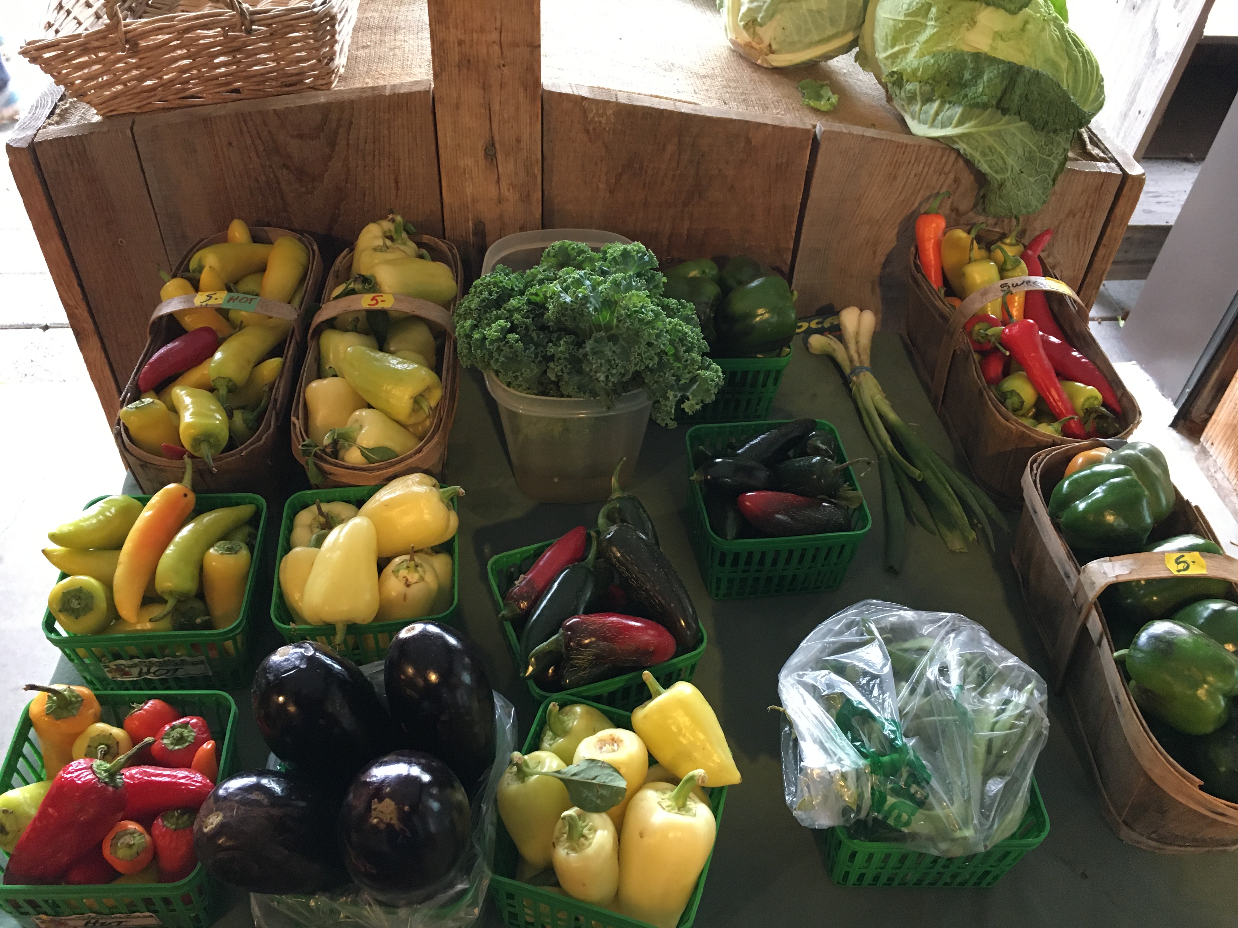 Peppers, Eggplant, kael, broccolliiii