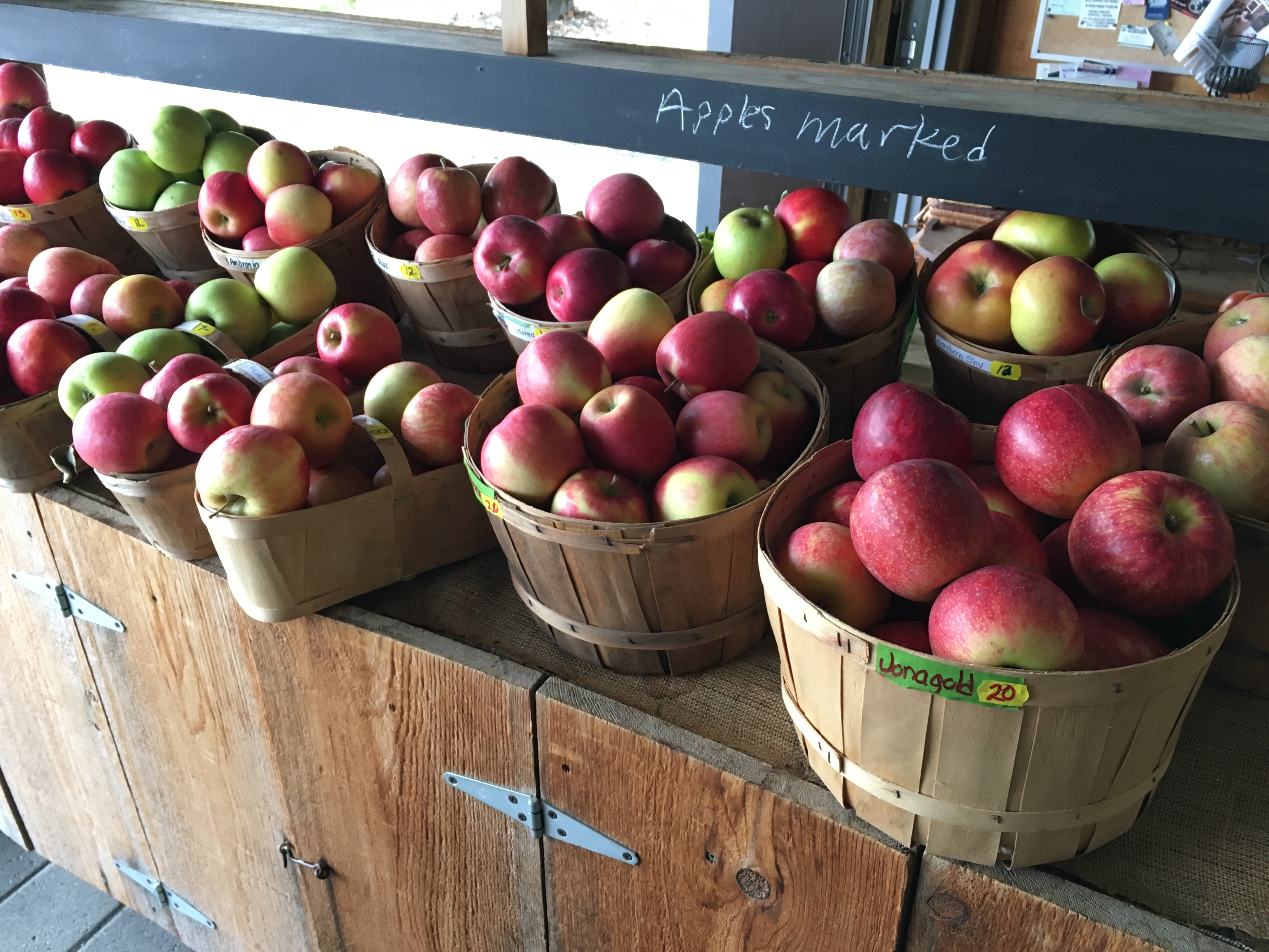Apples, hard, soft, sweet, sour, cold, all cold. Cook your own