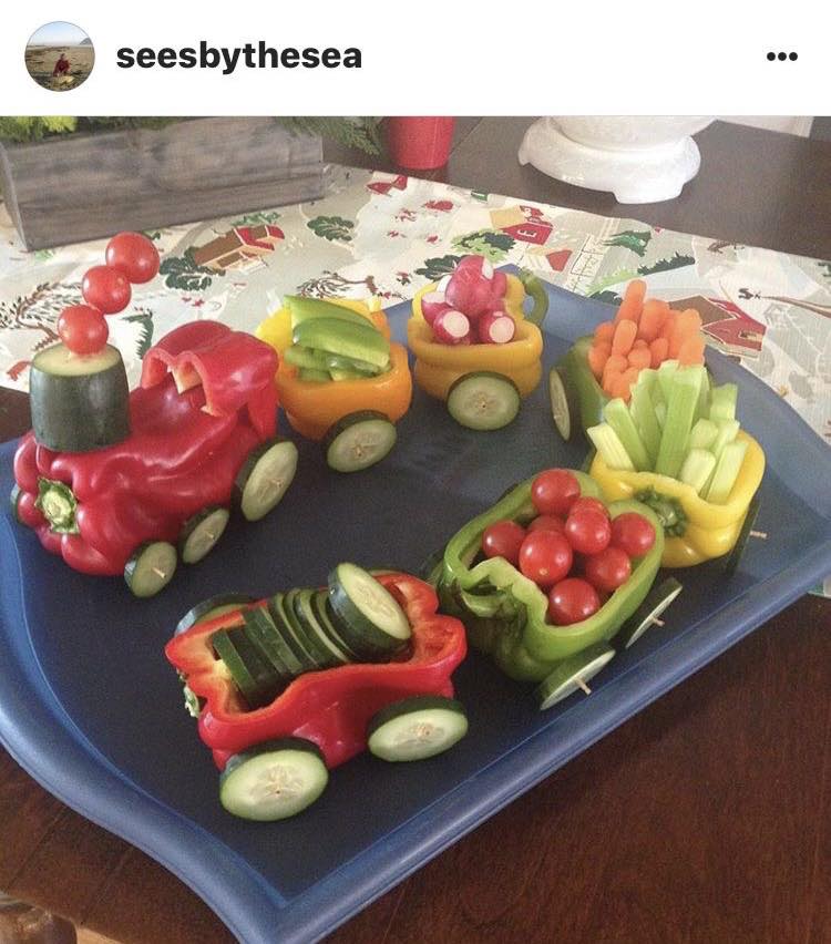 Fun food idea Veggies train