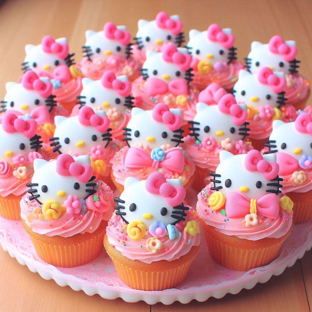 Hello kitty cupcakes 💕 🧁 