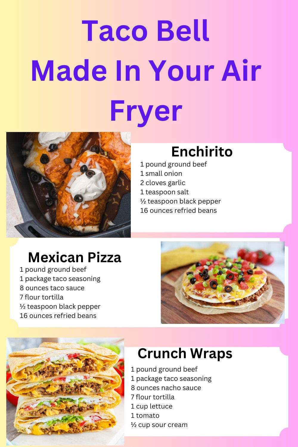 These delicious Taco Bell-inspired recipes will satisfy your cravings right at home!  https://www.facebook.com/photo/?fbid=1145837844253197&set=a.409099337927055