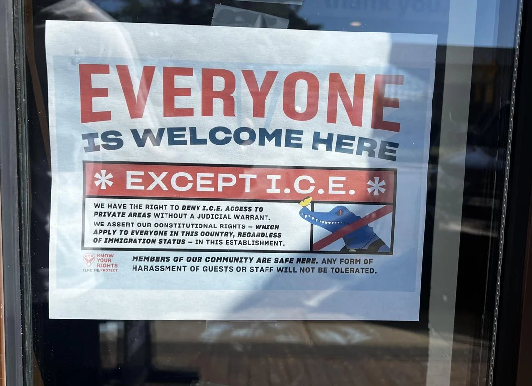 DO YOU STAND BY THESE CHICAGO STORES?

A number of stores and restaurants in Chicago are posting this sign, announcing that they will not serve ICE agents.

Your thoughts?
