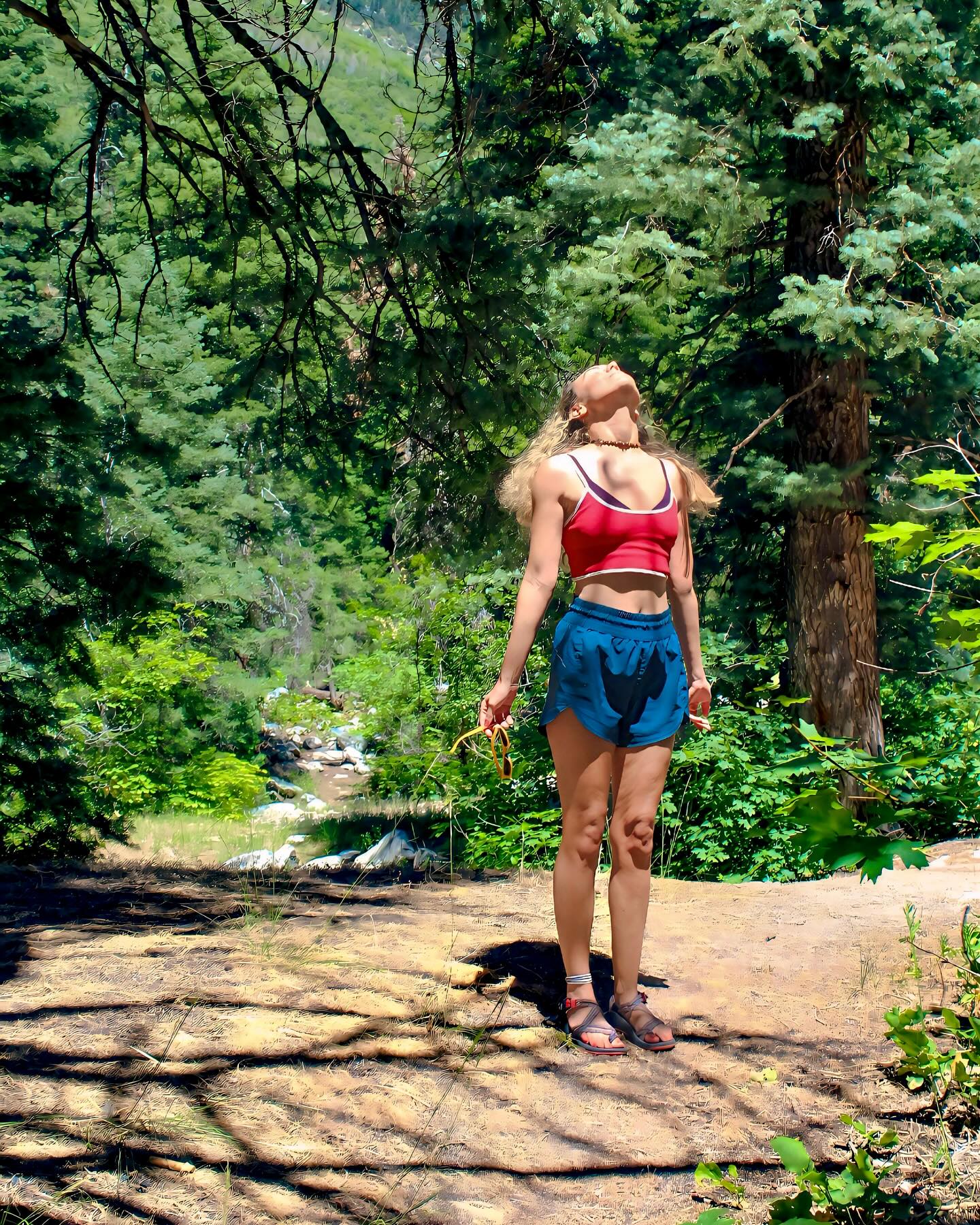 My happy place 🌞🌲✌🏼

Full disclosure: the 1st shot my friend asked me to stop so she could take a pic of me basking in the glorious light of the sun on my face. I ended up dramatically imitating the Wicked Witch of the West “MY MELASMAAAAAA. OHHHHH WHAT A WORLD, WHAT A WORLD!!!” For those who are reading this & have no idea what I’m talking about: melasma is a skin condition where dark patches or spots form on the face, often due to hormones. Mine started after the Lupron injections wore off (treatment for my anemia & endometriosis; placing me in a chemically induced menopausal state for 5 yrs). Now if you got that but not the Wicked Witch reference then you’ve missed cinematic history that was revolutionary & I don’t know if I can be friends with you anymore.

The 2nd shot was me trying to wash really sticky sap from a tree off my fingers that did NOT want to come off. I was then wowed by how my spine looked in the shot & imagined myself as mutant super villain or dinosaur where large needles were to come out of each vertebra. Yes, that’s where my mind goes to 😂

I’m sharing all this because when I’m scrolling through posts & looking at @rrawimpact tags/collabs, I often think “Look at all these incredible moments in & with nature”. Then I pause & wonder what was really happening in that moment + the moments before & after. I laugh scrolling through my own feed where my mind & spirit weren’t serenely chillin in the bliss of nature as it would appear. So many moments of “fuck I think I just swallowed a bug” or “fuck it’s so hot my vagina is sweating” or “fuck it’s so cold my nipples are going to freeze off if I don’t put some damn clothes on” 😅 ALL the candid moments that haven’t been captured in the shot, which can share an entirely different story than what is being shown on social media.

So little glimpse of what was really going on when these shots were taken. Plus now knowing when I look at your posts I may be wondering what memories you have stored from that moment & the moments surrounding.

Stay curious. Play more. Stop comparing your life to others. Capture less pictures/videos. Create more memories. Share your stories 🤟🏼❤️

xo. #rrawimpact<br> @taymunholland