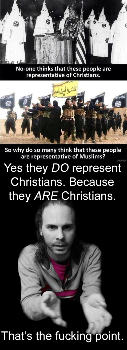 Yes they *DO* represent Christians. Because they *ARE* Christians. That’s the fucking point.