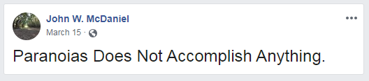 Paranoias Does Not Accomplish Anything.  