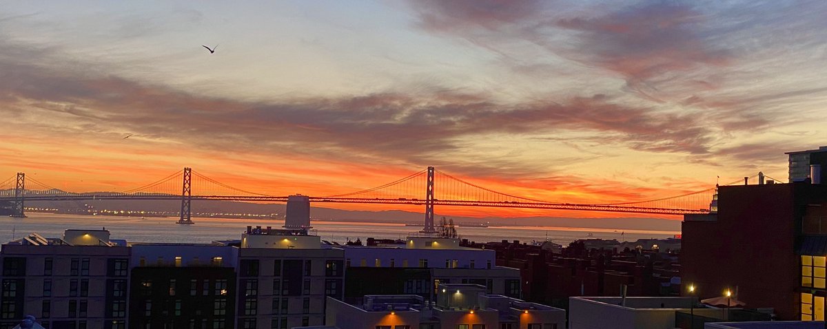 The sunrise this morning I mean C'MON. Will never be able to get over this view. Also, seeing some red &amp; gold there, right?❤️🏈Happy Friday y'all! Go Niners🏈❤️ @KPIXtv https://t.co/iMGdDYj2WH

@jocelynamoran