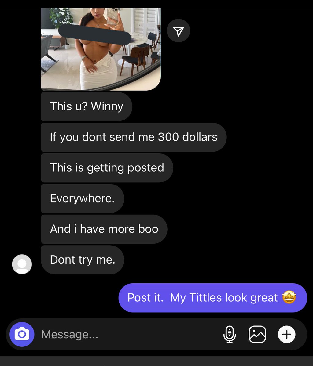 Lmao somebody threatening to leak my nudes 😂😂 it'd only be  doing me a favor tbh https://t.co/W42OA0dEqR

@robhimsis