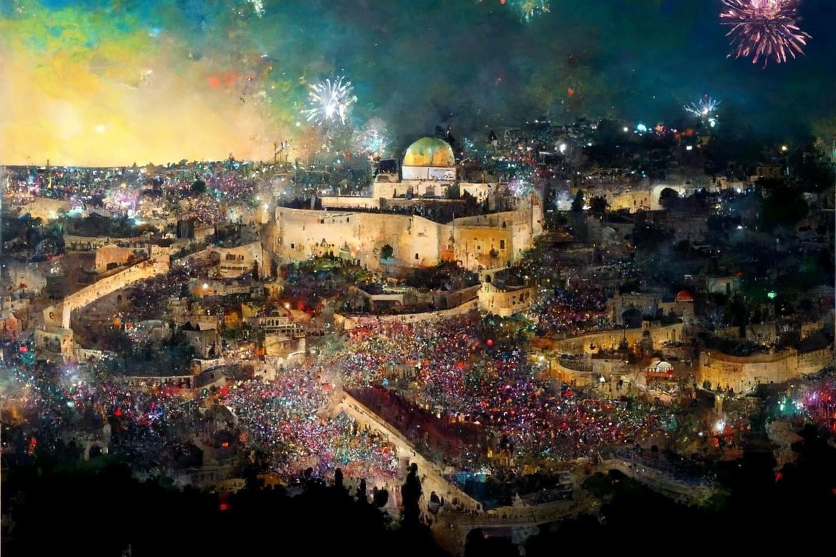 That's how I imagine #Palestine freedom celebration.

Art work by Palestinian artist:  Hazim Bitar (si-art) 

Yes i still dare to dream. https://t.co/X0d19HPsEH

@abierkhatib