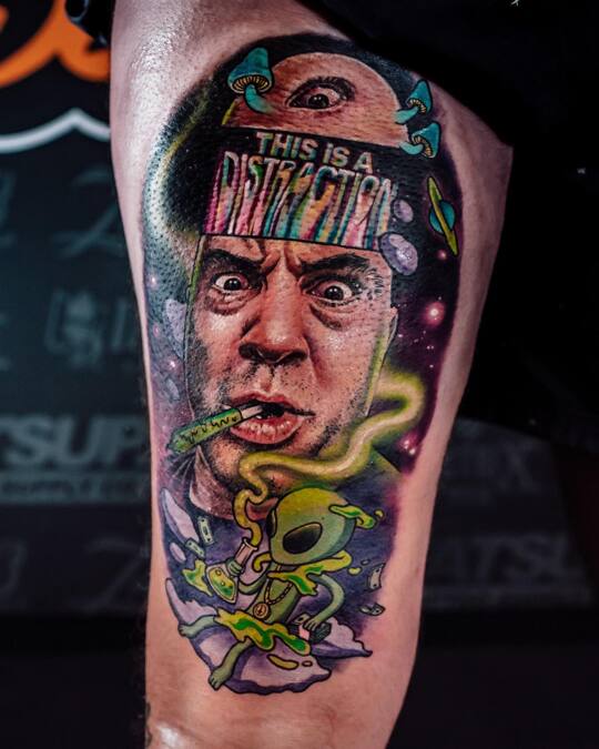 Repost: @austattooexpo 👁️ Dope piece of @joerogan done at @austattooexpo⁠
⁠
#austattooexpo #joerogan #tattoopiece  @joerogan