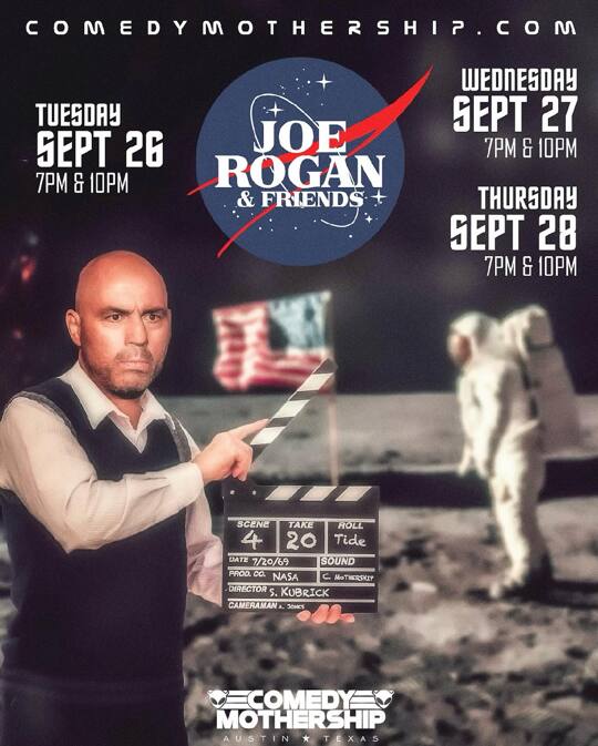 Austin! I&rsquo;m at @comedymothership Tuesday Wednesday and Thursday with some hilarious humans. Tickets go on sale at 2pm CST http://comedymothership.com  @joerogan