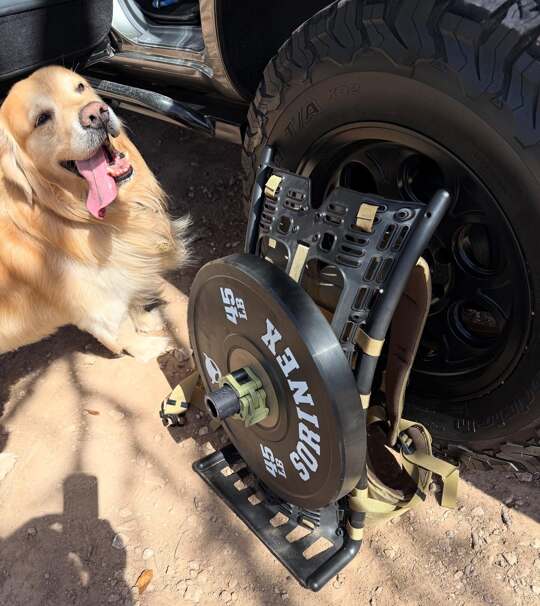 I love rucking. It’s a great way to get real exercise out of a normal hike. This @outdoorsmans pack I wear has a post so you can put plates on it. This is just 45 pounds, which is a fairly normal amount of weight that the average American wants to lose. It’s always shocking how uncomfortable just a small amount of weight like this is in a pack, and I always think about how many people who are carrying around this amount of extra body weight must feel, and how relieved I feel when I take it off. @marshallmaerogan @joerogan