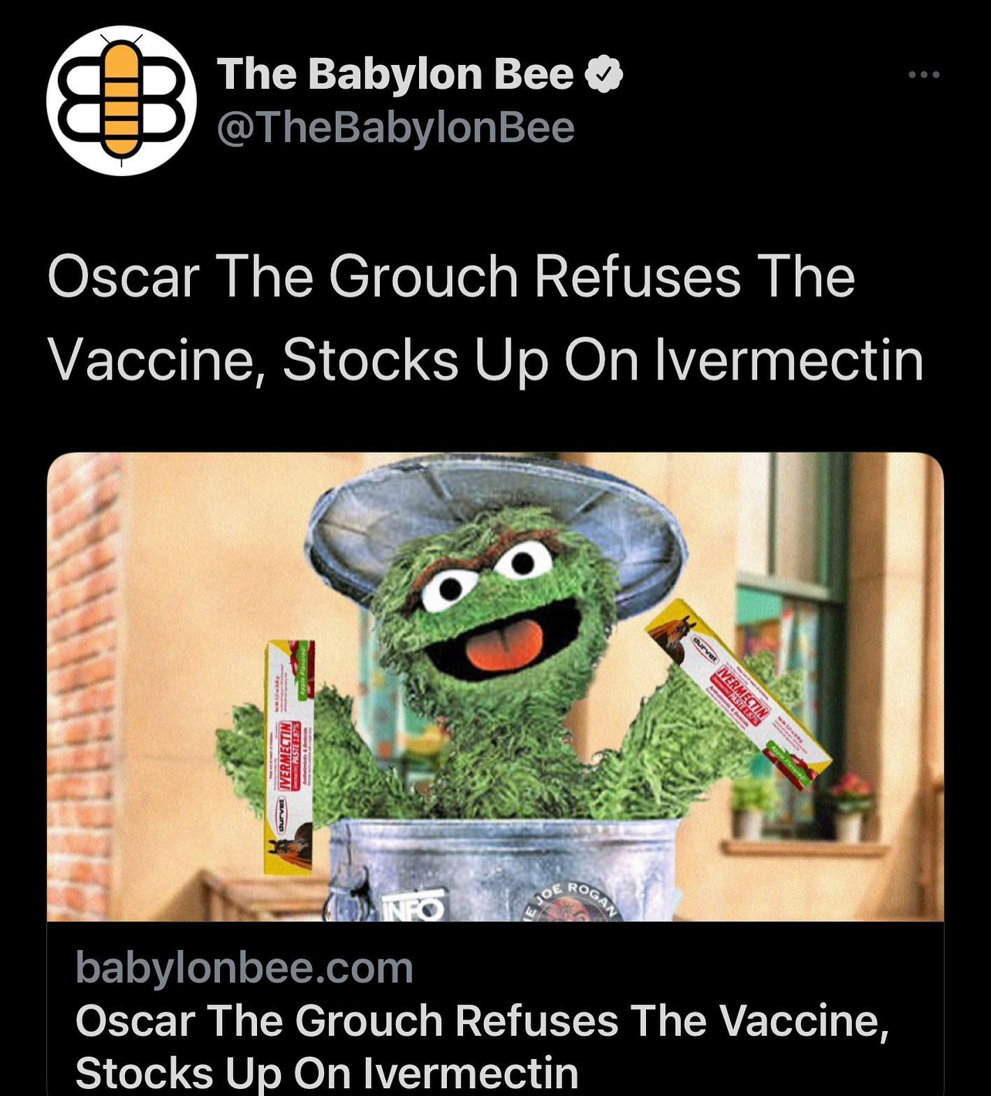 🤡🌎 @thebabylonbee  @joerogan