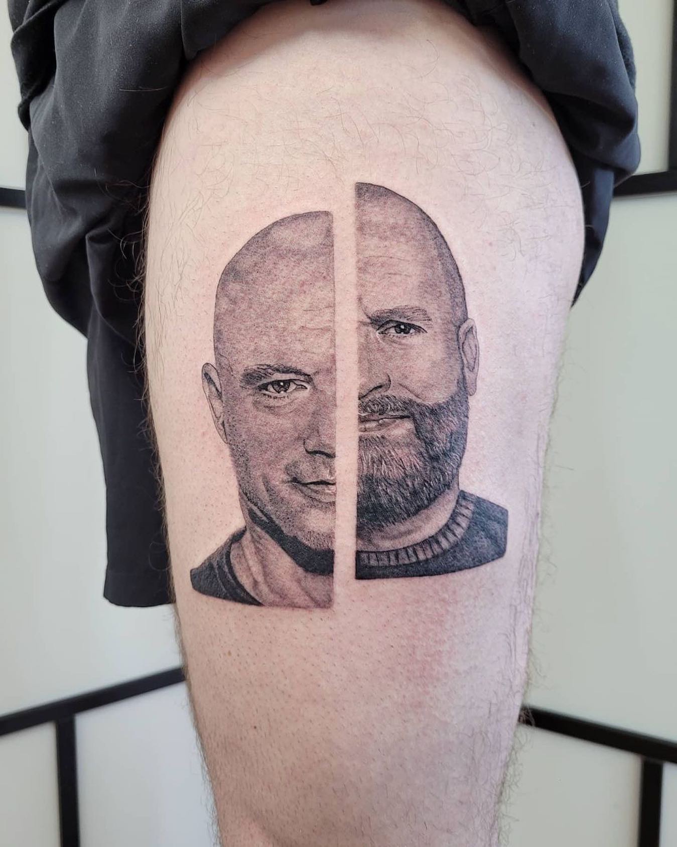Tommy Bunz and I made it on skin together! @seguratom Repost: @ielasitattoos Always an honour when someone asks me to do a portrait! Had fun doing these 2 legends. Thanks as always for the trust @dps.p72 ❤  @joerogan