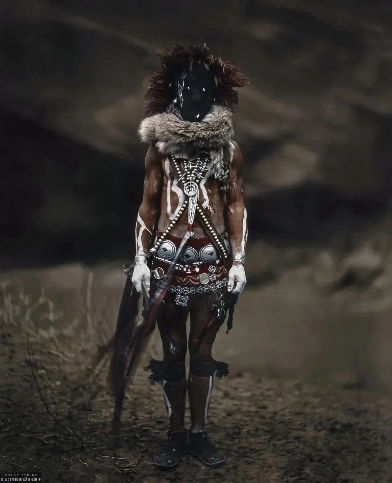 Repost:

@historycolored A Navajo man photographed in c. 1904 dressed as Nayenezg&aacute;ni, a mythical hero from Navajo mythology who, along with his brother Tobadzischini, rid the world of the Anaye (monsters from Navajo mythology). Photograph taken by Edward S. Curtis in Navajo Nation. Credit: @julius.colorization⁠
historycolored.com⁠
Follow our other Instagram Pages:⁠
@historicalartefacts⁠
@historywithwomen⁠
@presidentsunitedstates⁠
@historyblackandwhite⁠
#history #navajo #historycolored
  @joerogan