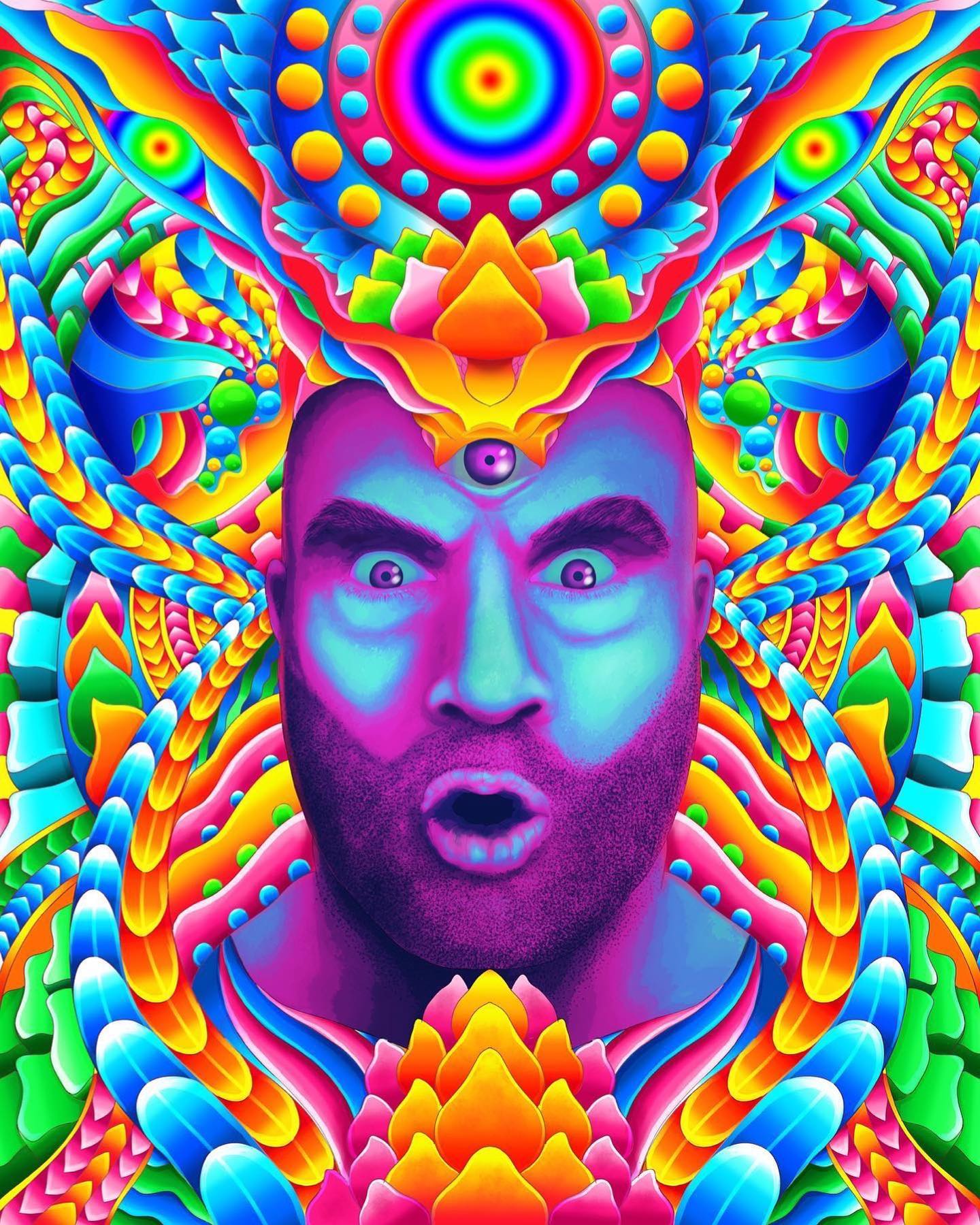 Josh, you're super talented! Thank you!
Repost from @joshasorusrex
&bull;
"If you ever start taking things too seriously, just remember that we are talking monkeys on an organic spaceship flying through the universe."
-Joe Rogan
&hellip;
&hellip;
&hellip;
I've been wanting to try psychedelic artwork for some time now. I've always been drawn to it&hellip; so this is my first attempt at this style of art. A lot of mistakes were made, and part of me wanted to trash it, but I used every moment of frustration as a learning lesson. It's all practice either way.

You can definitely expect more of this type art from me in the future. Cheers to growing 💯🫠🤌
  @joerogan