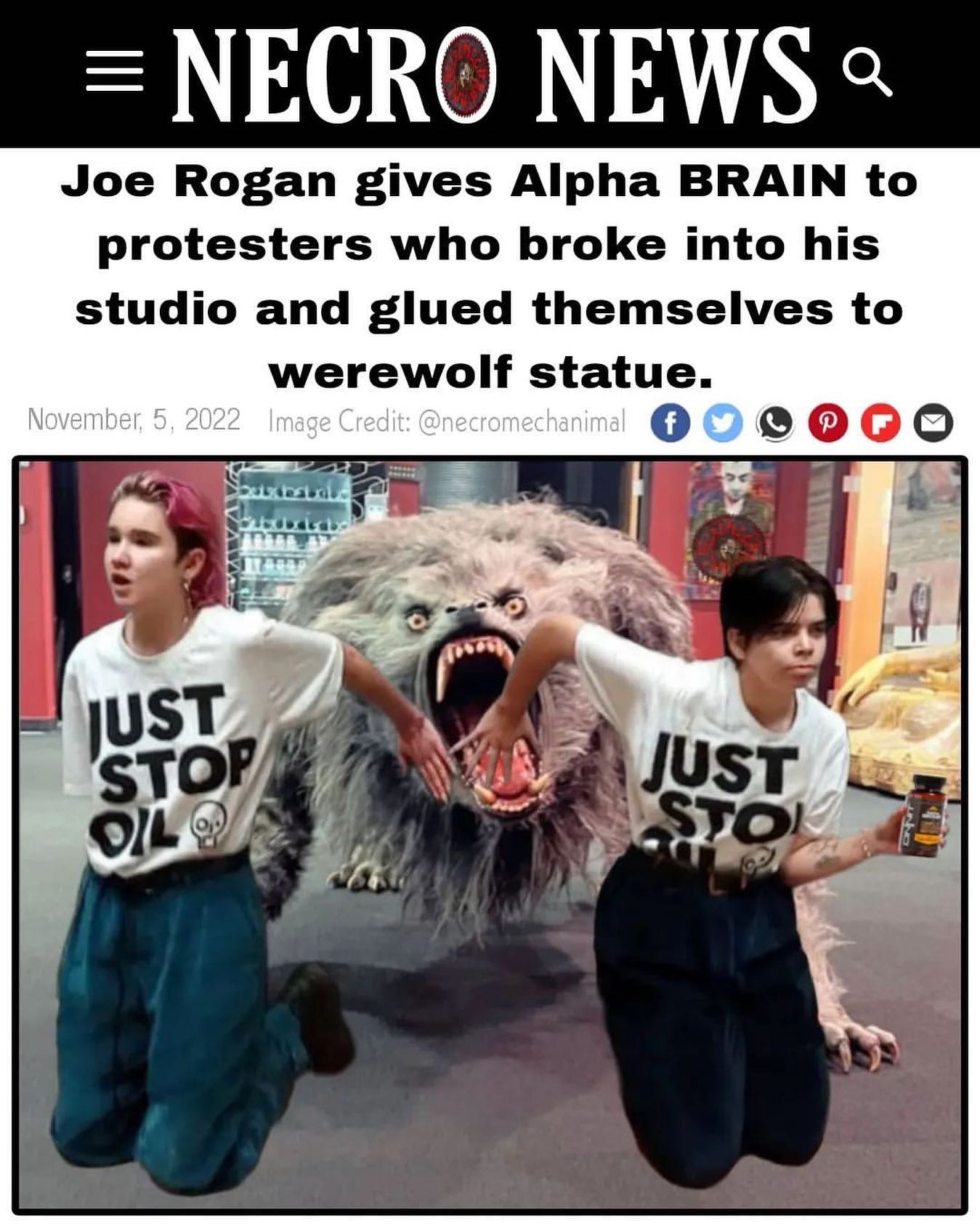 Repost: @necromechanimaul #Protest #JoeRogan #AlphaBrain #TheJoeRoganExperience #PowerfulJRE
  @joerogan