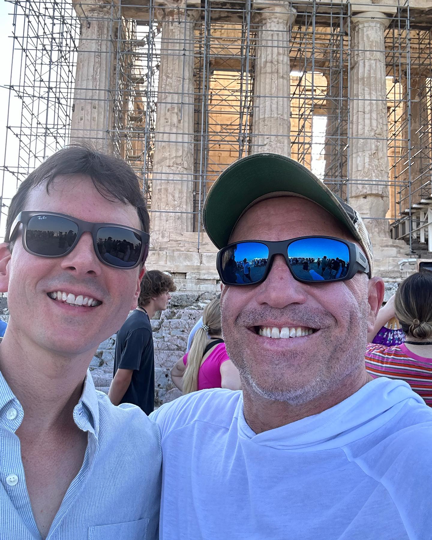 Got incredibly lucky on our trip to Greece that it lined up with @brian_muraresku’s trip there so we got to see the ruins with him. What an incredible place to visit. It’s hard to wrap your mind around the concept that more than 2000 years ago this amazing culture thrived on the ground we were standing on. It’s also kind of surreal to be in these massive lines of people constantly shuffling in, packed like sardines to see the birthplace of democracy.<br> @joerogan