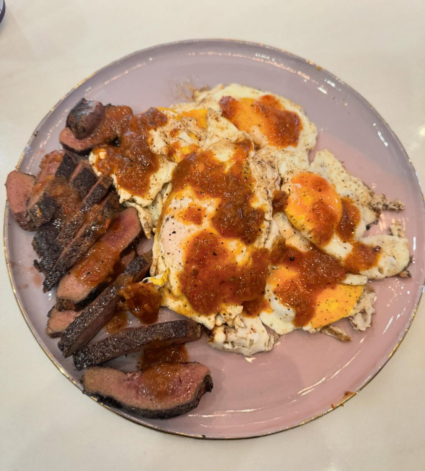 Elk liver, fresh eggs and @senorlechugahotsauce. Let’s fucking gooooooo  @joerogan