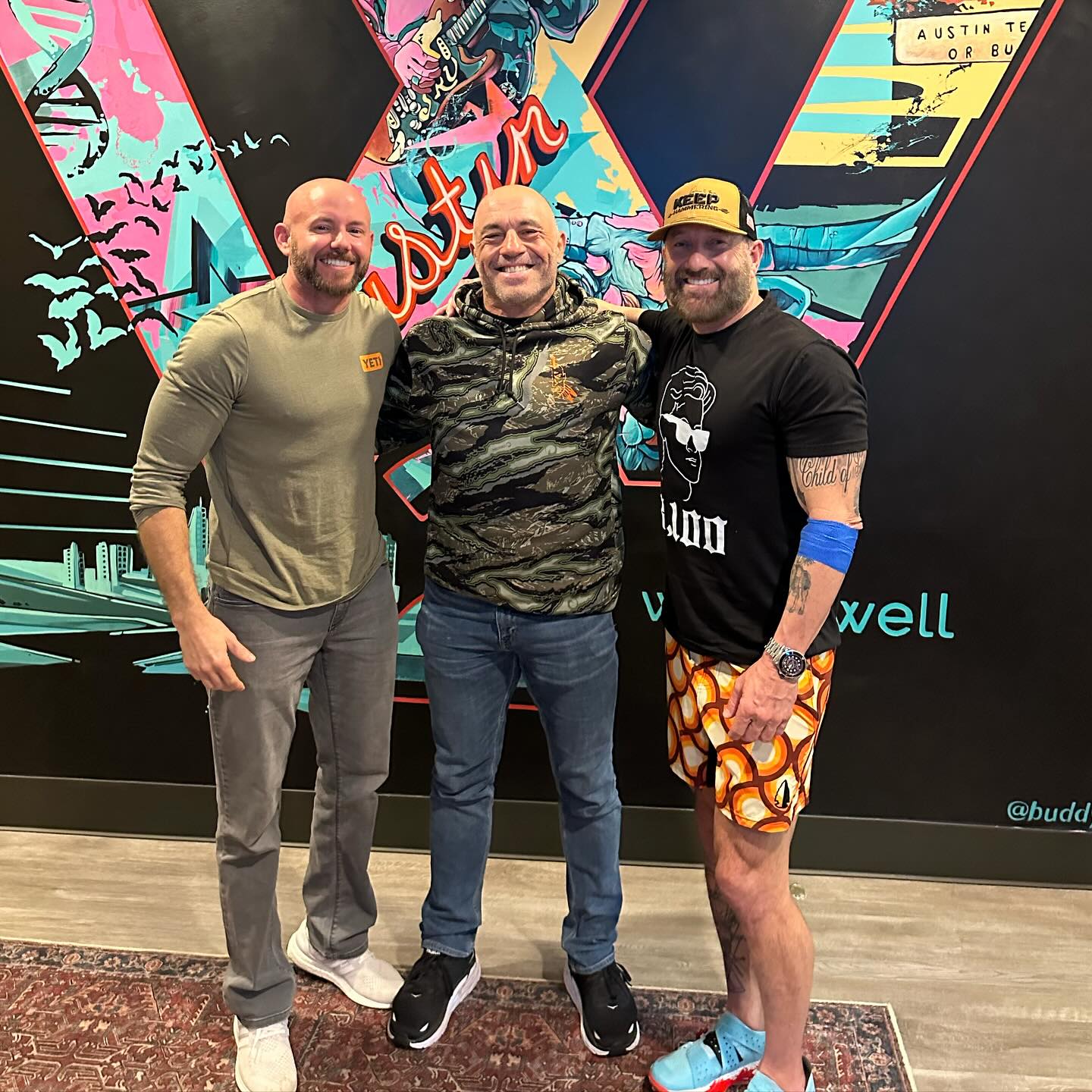 Very thankful for @ways2well for taking care of my friends and me here in Austin. @cameronrhanes getting some much needed treatment for nagging injuries that are inevitable when you’re living that #keephammering life.  @joerogan