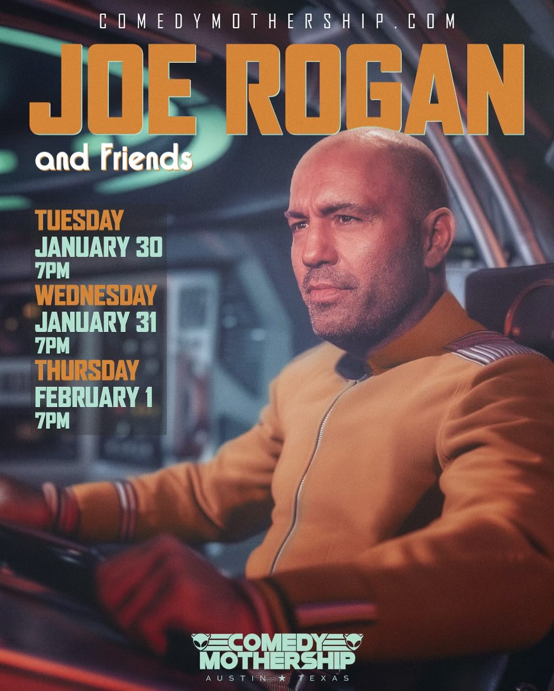 Austin! Tickets go on sale at 2pm CST http://comedymothership.com  @joerogan