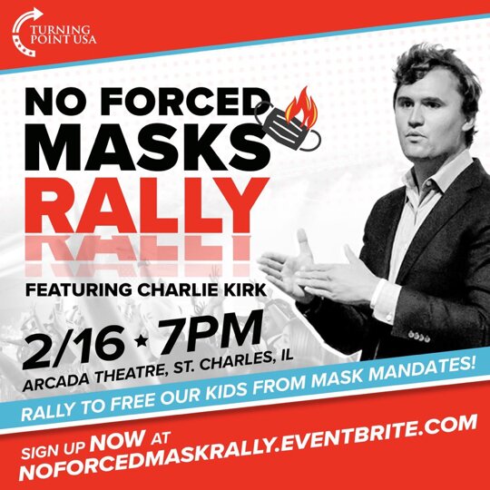 The child abuse taking place in our schools has to end.
The @TPUSA ‘No Forced Masks Rally' is happening in Chicago in half an hour.
Americans are sick of medical tyranny and the energy here is unparalleled. It's time to make our voices heard.
https://thepostmillennial.com/tpusa-holds-anti-mask-mandate-rally-in-illinois https://t.co/DkYTwgVTfK