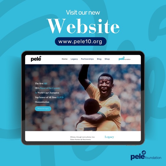 Um novo site, para preservar o legado do Rei Pel&eacute; e difundir seus feitos hist&oacute;ricos para as novas gera&ccedil;&otilde;es. Tamb&eacute;m, para divulgar as iniciativas e parcerias da Pel&eacute; Foundation, que continuar&atilde;o a gerar impacto positivo em milhares de vidas.

Visite www.pele10.org, conhe&ccedil;a as principais conquistas de Pel&eacute; e saiba mais sobre a Funda&ccedil;&atilde;o que o Rei fundou para garantir a continuidade da sua jornada de solidariedade.

#CelebreORei 
 #Pel&eacute;Foundation
.
A new website to preserve Kin&hellip; See more
  @Pele