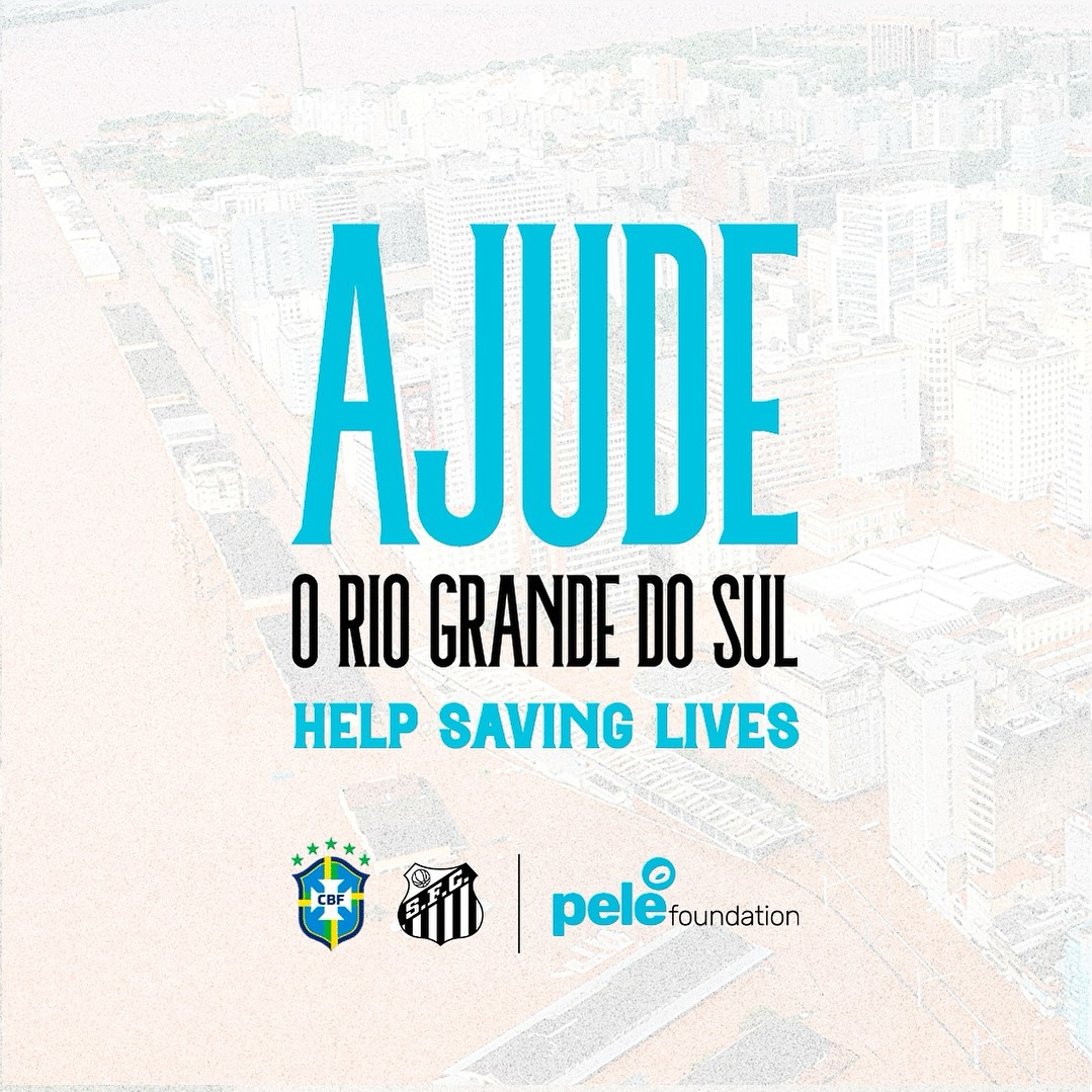 Diante da cat&aacute;strofe que est&aacute; acontecendo no Rio Grande do Sul, nosso cora&ccedil;&atilde;o est&aacute; com o povo Ga&uacute;cho neste momento de profunda tristeza e desafios. A dor de ver tantas fam&iacute;lias sofrendo nos chama a agir, e a Funda&ccedil;&atilde;o Pel&eacute;, conta com sua generosidade para estender a m&atilde;o &agrave;queles que precisam.

Como contribuir:

Doa&ccedil;&atilde;o de Itens Essenciais: &aacute;gua, alimentos n&atilde;o perec&iacute;veis, roupas, brinquedos produtos de higiene e limpeza, presencialmente na Vila Belmiro ou na Santos Store da Aven&hellip; See more
  @Pele