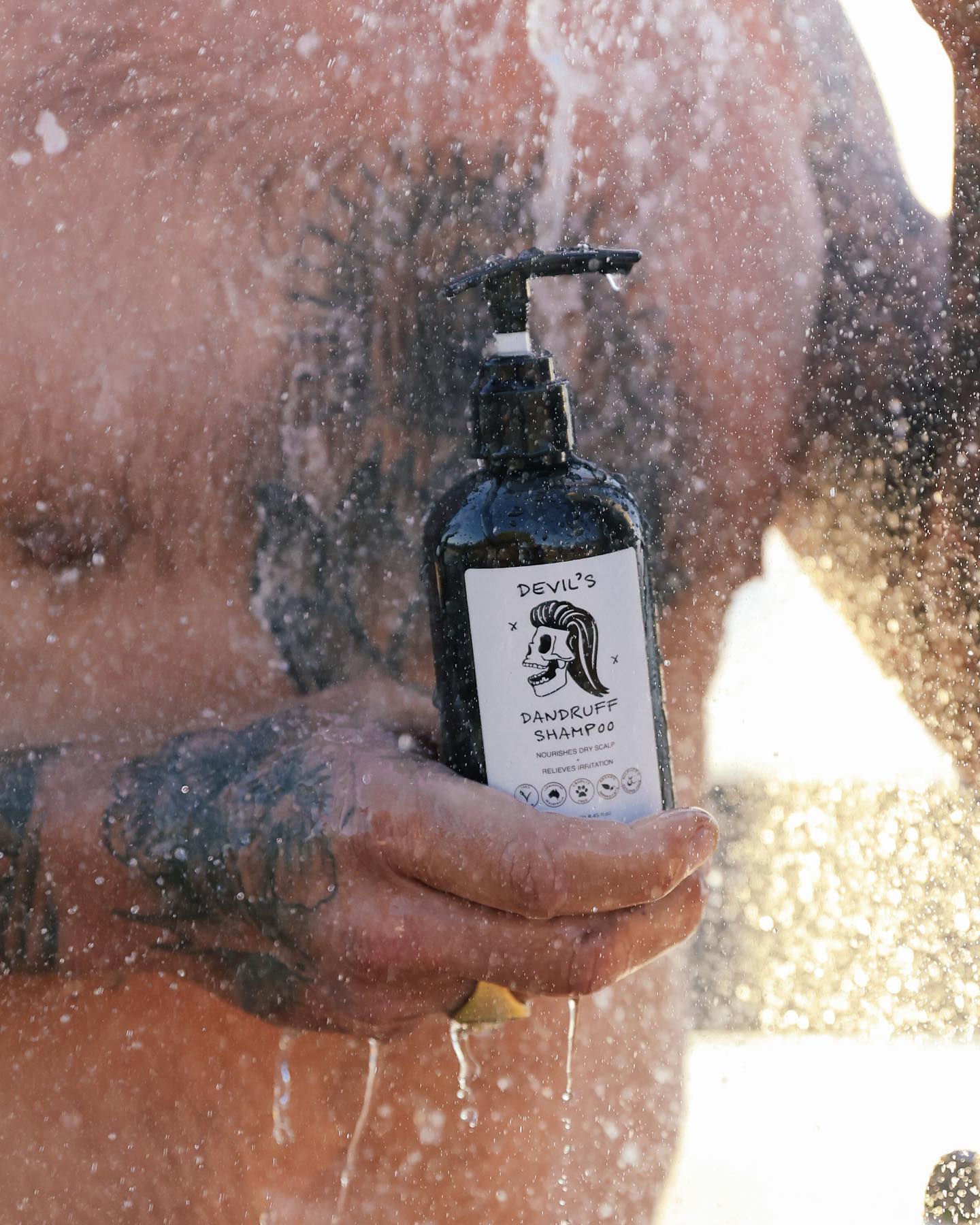 Natural dandruff shampoo for blokes. Coming soon. 💀 ⚡️ #devilsdandruff @olivianachle