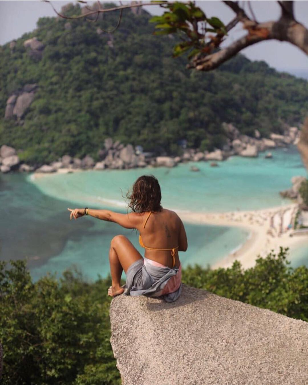 Our Peached sarong is back in stock! All pre-orders will be sent tomorrow 💗 Seeing the sights from above with @olivianachle in Thailand. Captured by @rafaelsliks 😍 @olivianachle