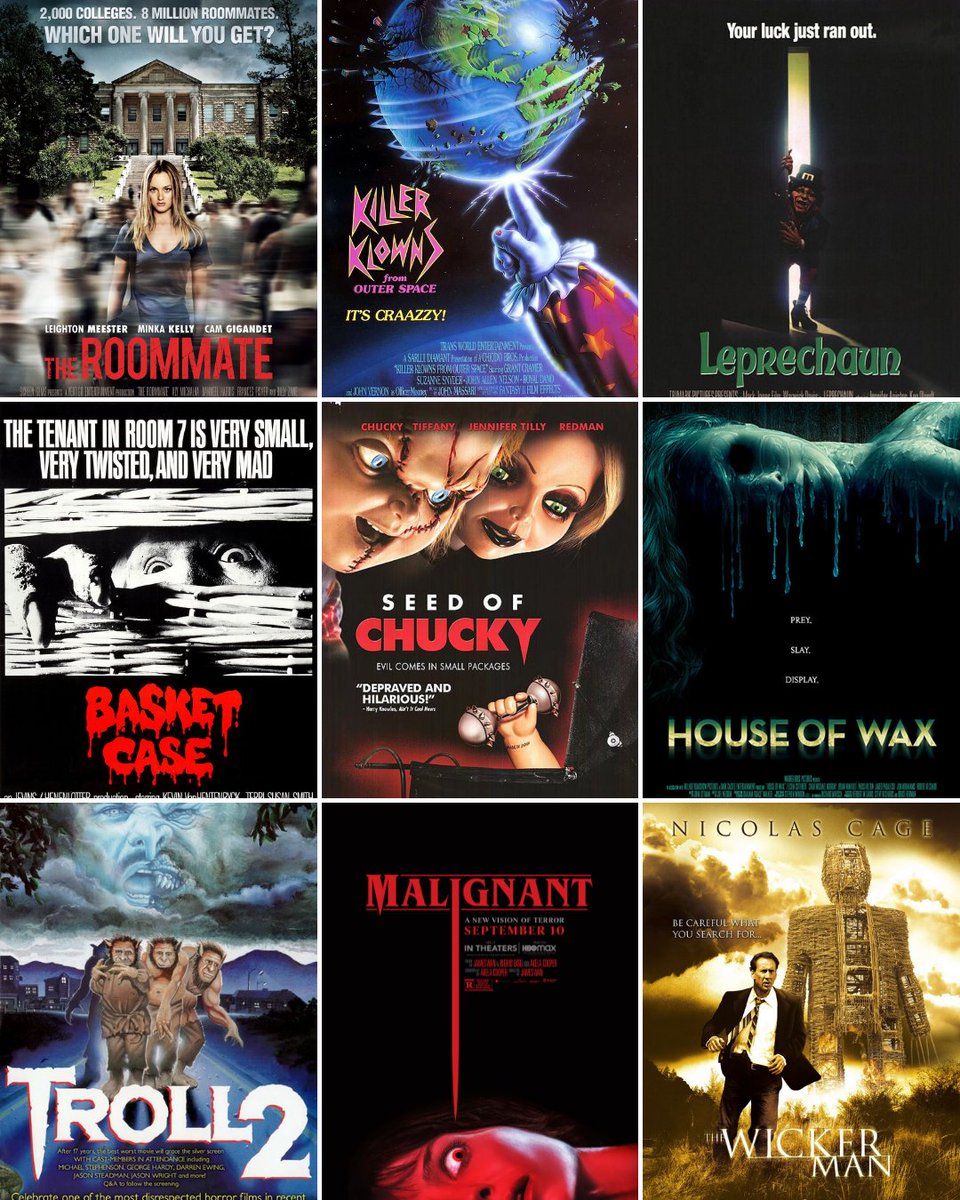 Time to get ready for #Halloween with some horror guilty pleasures. Which 3 do you keep? https://t.co/K2k5GpGAOr