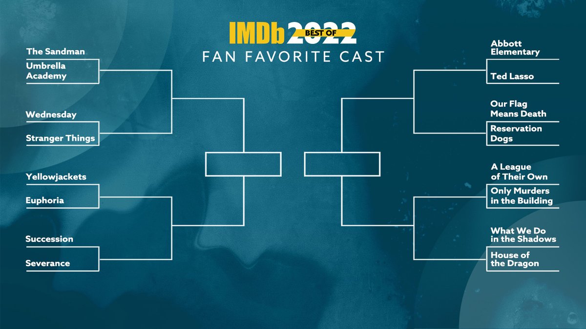 With so many incredible characters and ensemble casts gracing our screens this year, we want to know: which series had the absolute best cast? All week long, casts will be battling it out in our IMDb #BestOf2022 Fan Favorite Cast Bracket 🙌 Get your Round 1 votes in below! https://t.co/e9DKYvVHmb