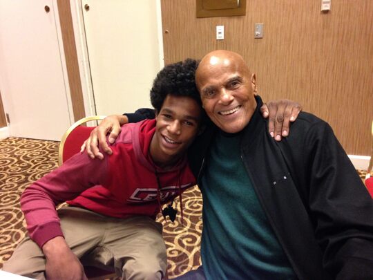 Harry Belafonte with Low Key 15 year old activist Rapper from Ferguson.
  @harrybelafonte