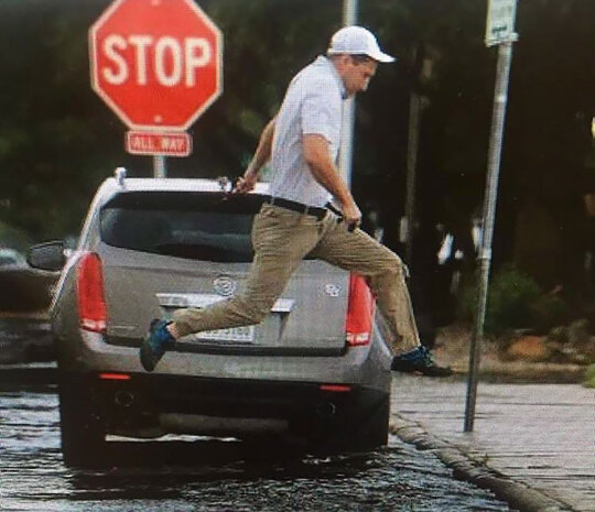 My Friends Local Paper Caught Him Dodging A Puddle   #perfectlyTimedPhotos