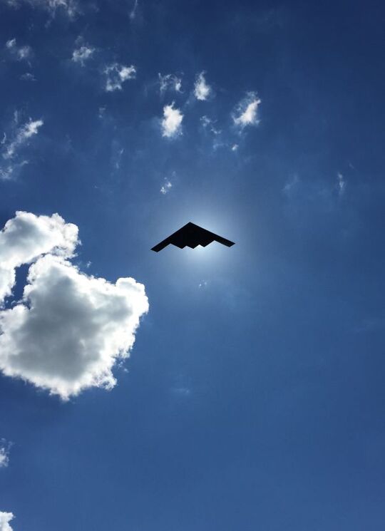 Took A Picture Of A Stealth Bomber Flyover, Was Not Disappointed With The Timing   #perfectlyTimedPhotos