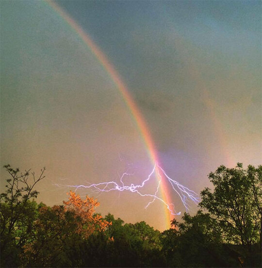 We Had A Crazy Storm Yesterday That Produced A Tornado, Softball Sized Hail, And Flash Flooding. My Friend Snapped A Picture Of The Aftermath   #perfectlyTimedPhotos
