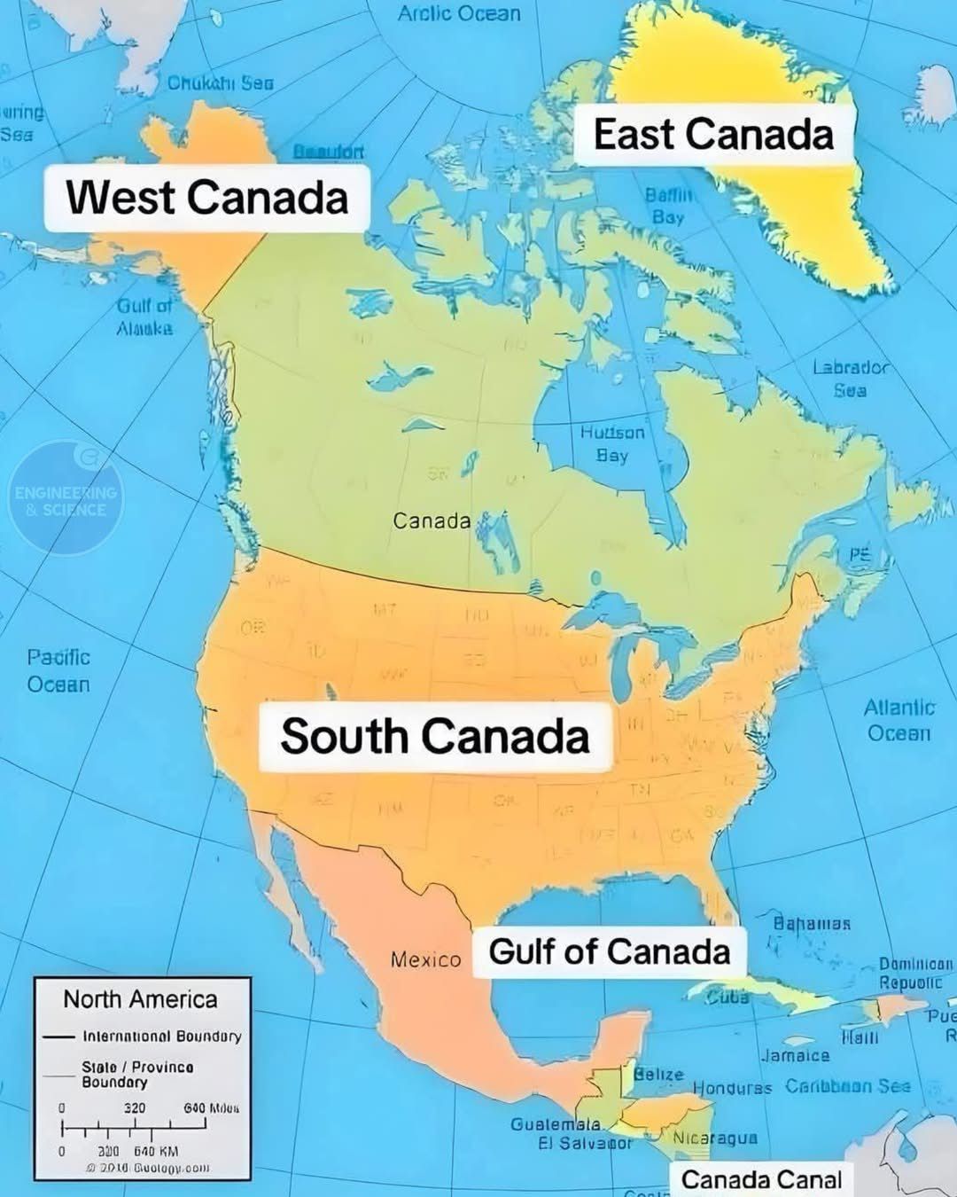 North America… or just one big Canada?  A viral geography meme is taking the internet by storm, hilariously "redefining" North America by labeling everything as Canada! In this alternate map, the U.S. becomes South Canada, Mexico is now the Gulf of Canada, Greenland turns into East Canada, and even major waterways get a makeover—say hello to the Canada Canal!  This satirical take on geopolitical borders has social media in stitches, resonating with geography buffs, travelers, and meme lovers alike. Influencers and content creators are jumping on the trend, proving once again that the internet loves a good map-based joke!  What do you think—should we all just embrace our inner Canadian?     #ViralMeme #FunnyMaps #GeographyHumor #CanadaEverywhere #NorthAmerica #TrendingNow #SocialMediaLaughs #MemeMarketing #TravelHumor #InternetGold