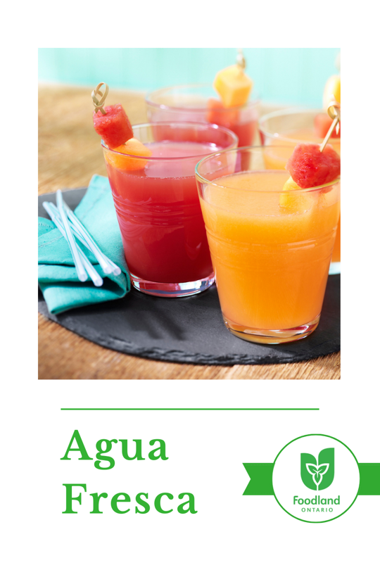 Agua Fresca
Agua Fresca
Agua fresca, aka a cool fresh drink, is exactly what this refreshing beverage is! Take your pick of delicious Ontario fruit like Ontario watermelon, muskmelon, strawberries or raspberries.


https://www.ontario.ca/foodland/recipes/agua-fresca-aka-cool-fresh-drinks