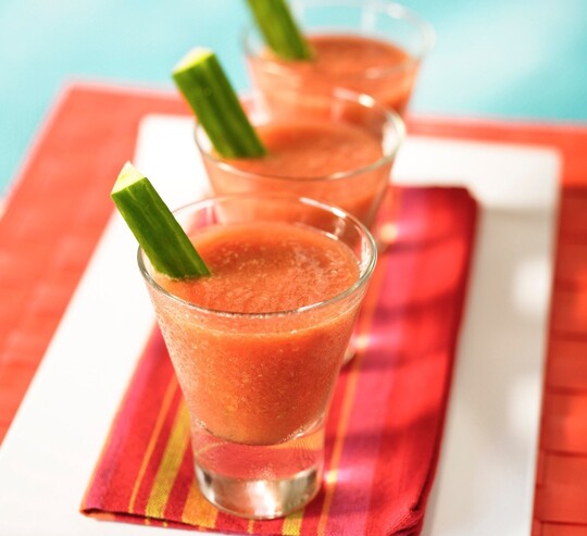 Cool yourself down this Summer with these refreshing Sangrita Coolers made with sweet, ripe Ontario Tomatoes. Find the recipe link in our bio. #summerdrinks  #loveONTfoodfoodlandontario