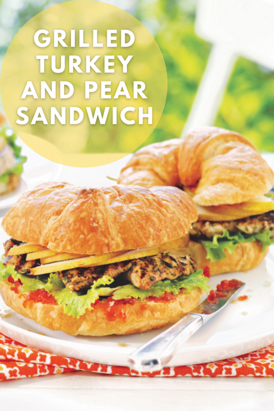 Grilled Turkey and Pear Sandwiches
Grilled Turkey and Pear Sandwiches
Grilled turkey, pears and red pepper jelly make the PEAR-fect trio in this delicious sandwich. Serve on a buttery croissant for a combo of salty and sweet that can't be beat!
https://www.ontario.ca/foodland/recipes/grilled-turkey-and-pear-sandwich