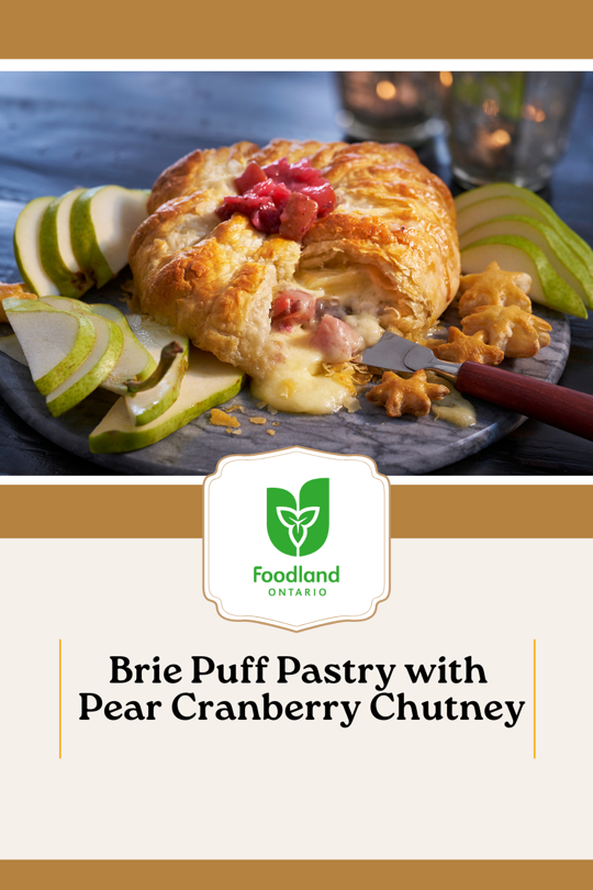 Brie Puff Pastry with Pear Cranberry Chutney
Brie Puff Pastry with Pear Cranberry Chutney
Creamy brie, wrapped in flaky pastry and topped with a sweet-tart chutney, makes for the perfect holiday appetizer that will impress your guests. Make this holiday season memorable with an appetizer that’s as festive as it is delicious!
https://www.ontario.ca/foodland/recipes/brie-puff-pastry-pear-cranberry-chutney