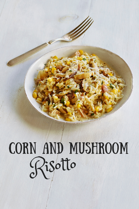 Corn and Mushroom Risotto 
Corn and Mushroom Risotto
Bring the taste of Northern Italy to your home with this Corn and Mushroom Risotto! Use arborio rice for this decadent dish.

https://www.ontario.ca/foodland/recipes/corn-and-mushroom-risotto