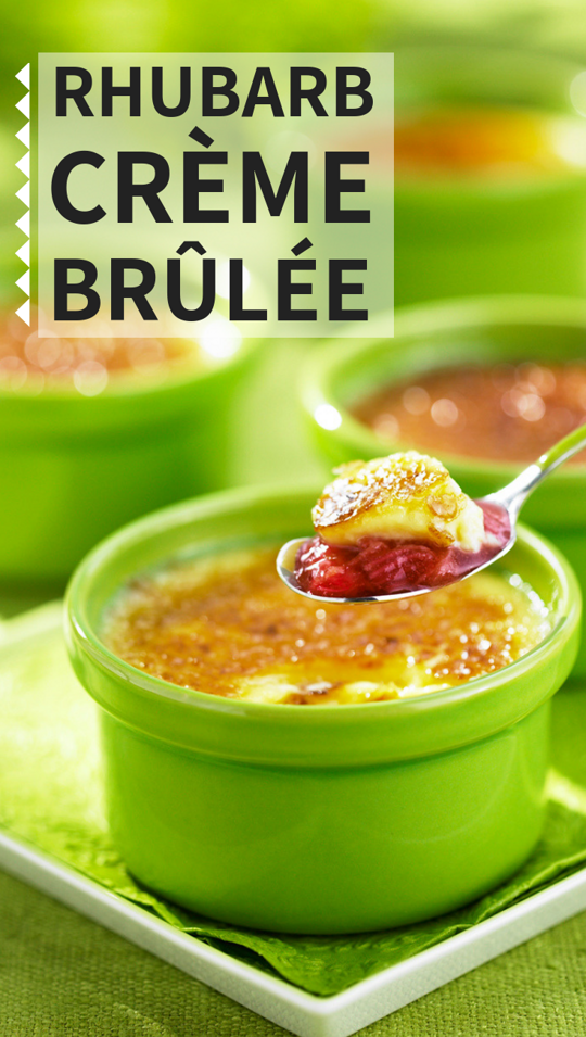 Rhubarb Crème Brûlée
Rhubarb Crème Brûlée
Hidden beneath this brown-sugar-crusted custard is an Ontario Rhubarb purée. A rosy twist that adds a perfect tang to a sweet dessert.

https://www.ontario.ca/foodland/recipes/rhubarb-creme-brulee