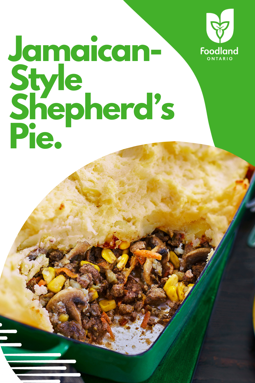 Jamaican-Style Shepherd's Pie
Jamaican-Style Shepherd's Pie
For a classic dish with a twist, this Jamaican-Style Shepherd's Pie adds savoury jerk seasoning for a flavourful finish! Serve with a Caribbean-inspired coleslaw.

https://www.ontario.ca/foodland/recipes/jamaican-style-shepherds-pie-0