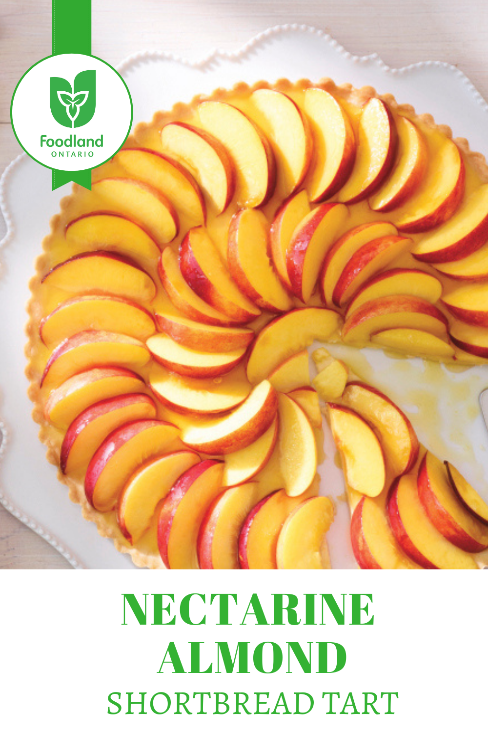Nectarine Almond Shortbread Tart
Nectarine Almond Shortbread Tart
The more nectarines the merrier! This Nectarine Almond Shortbread Tart is the perfect mix of tangy and sweet for a summer get together.

https://www.ontario.ca/foodland/recipes/peaches-almond-shortbread-tart