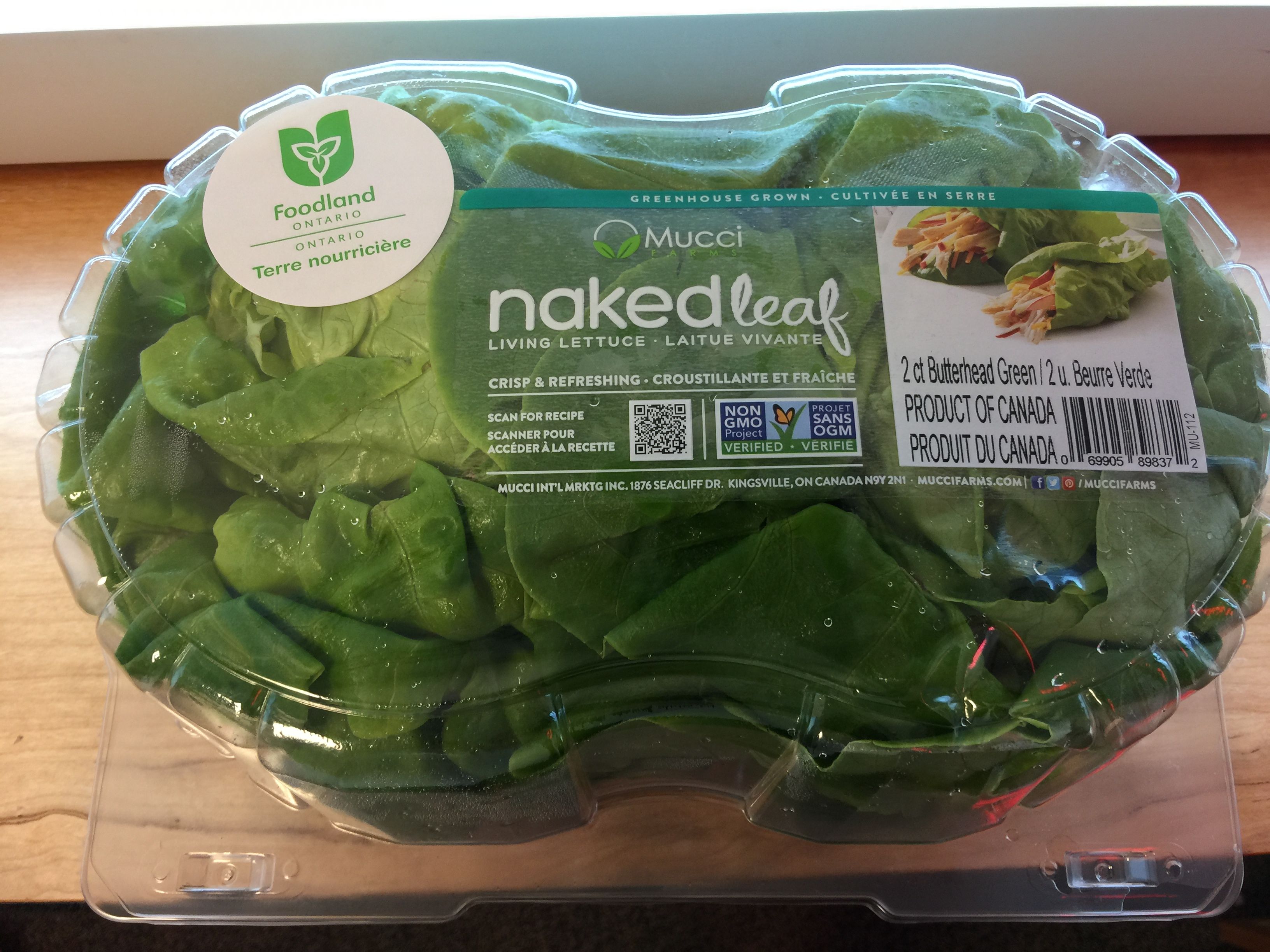 Greenhouse lettuce with the Foodland Ontario logo