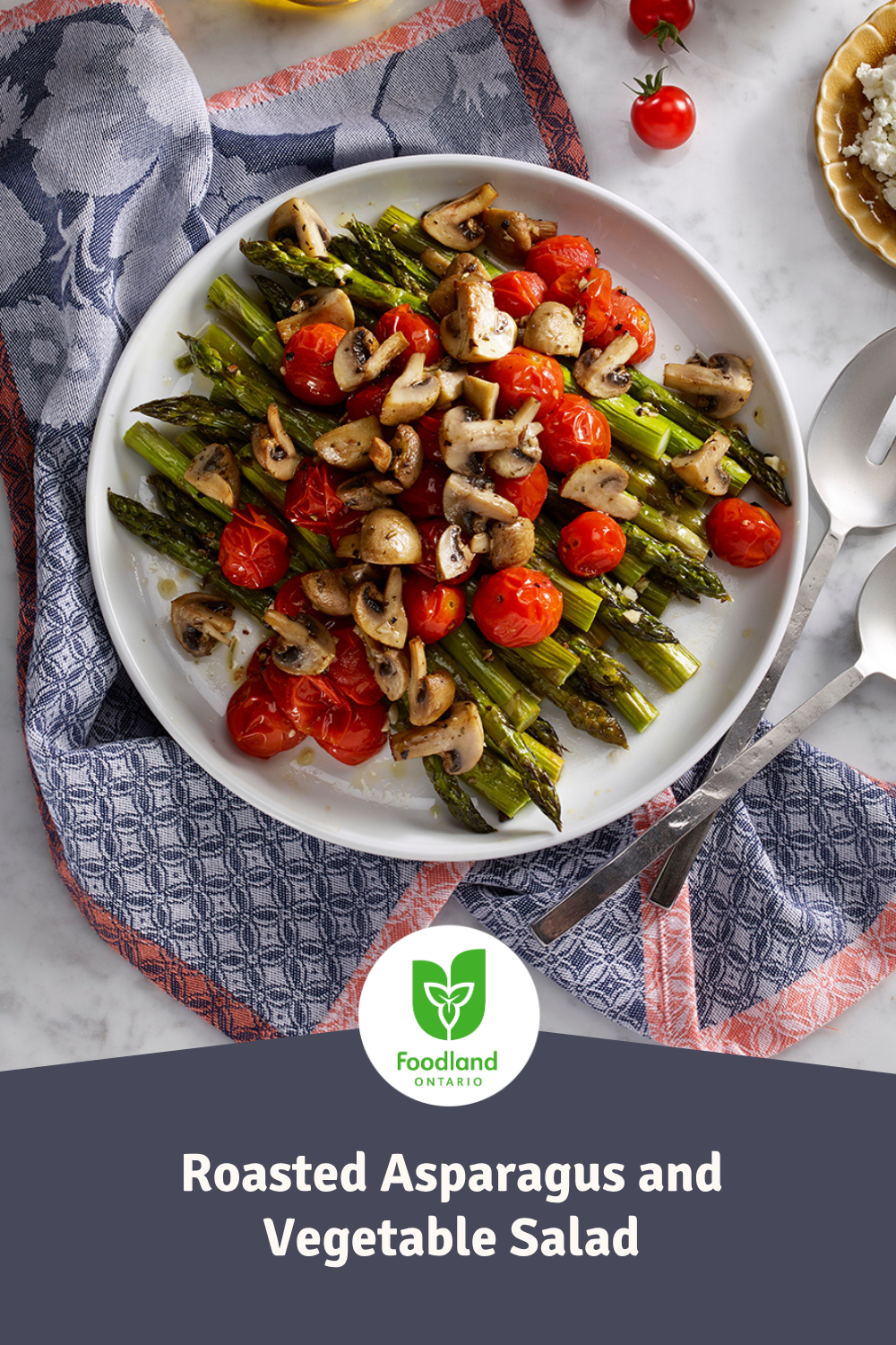 Roasted Asparagus and Vegetable Salad
Roasted Asparagus and Vegetable Salad
This Roasted Asparagus and Vegetable Salad is like a sunshine-filled picnic in a bowl! Featuring roasted Ontario Asparagus, paired with juicy Greenhouse Cherry Tomatoes and a sprinkle of creamy local Goat Cheese, It's the perfect summer bite!
https://www.ontario.ca/foodland/recipes/roasted-asparagus-and-vegetable-salad-0