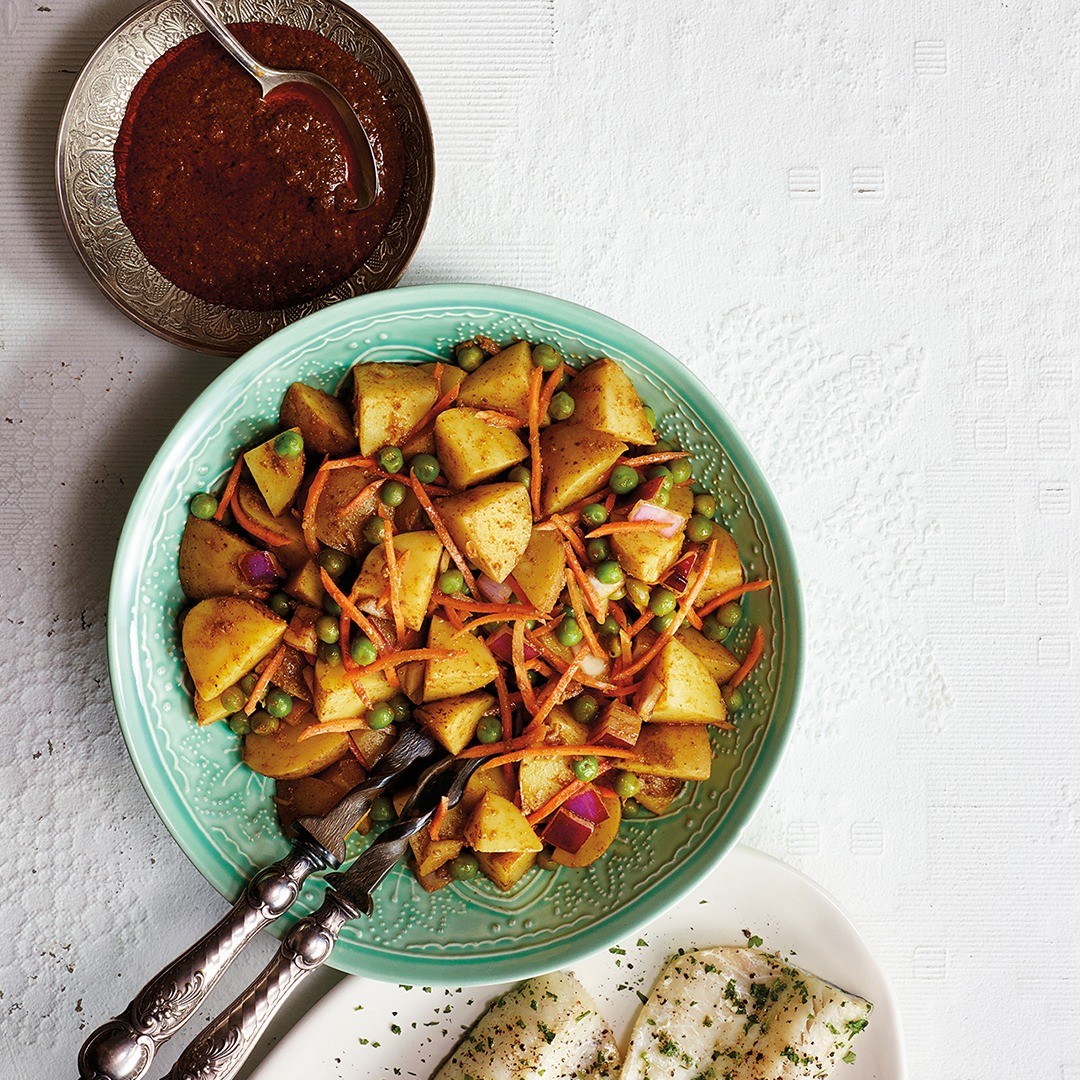 If meat or fish is on the menu tonight we've got the perfect side for you! This Samosa-Style Potato Salad is bursting with local flavour. Find the recipe link in our bio. #loveONTfood #eatlocalfoodlandontario