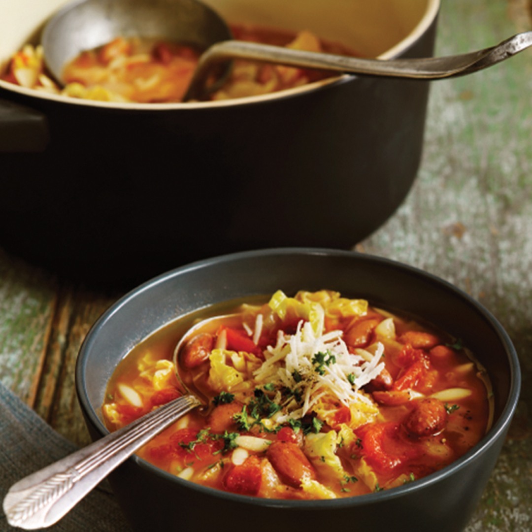 This Cabbage and Pasta Soup with Beans is the perfect cozy soup to warm you up on a chilly day.foodlandontario
