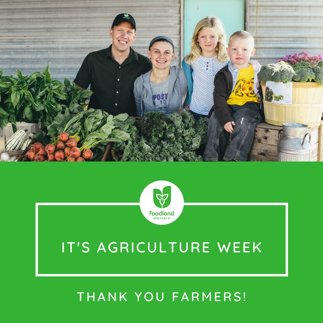 This Agriculture Week, support our Ontario farmers by buying local! 

Look for the Foodland Ontario logo the next time you shop.foodlandontario